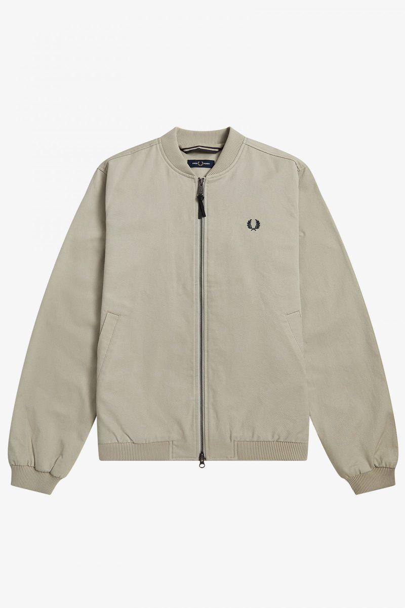 Geaca Barbati Fred Perry Twill Bomber Albi | RO 1270ZUTG